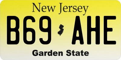 NJ license plate B69AHE