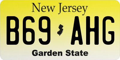 NJ license plate B69AHG