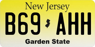NJ license plate B69AHH