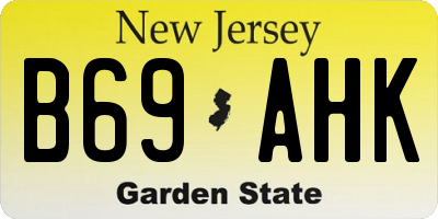 NJ license plate B69AHK