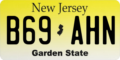 NJ license plate B69AHN