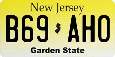 NJ license plate B69AHO
