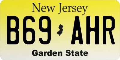 NJ license plate B69AHR