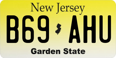 NJ license plate B69AHU