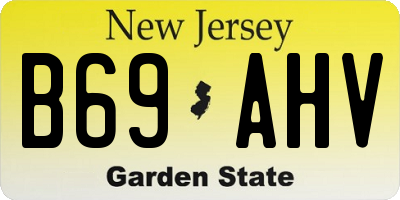 NJ license plate B69AHV