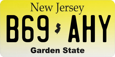 NJ license plate B69AHY