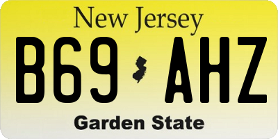 NJ license plate B69AHZ
