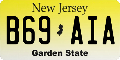 NJ license plate B69AIA