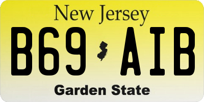 NJ license plate B69AIB