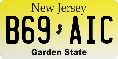 NJ license plate B69AIC