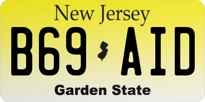 NJ license plate B69AID
