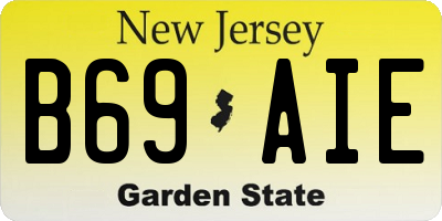NJ license plate B69AIE