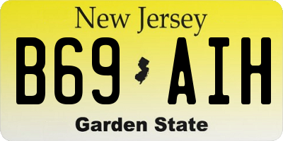 NJ license plate B69AIH