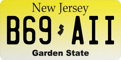 NJ license plate B69AII