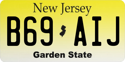 NJ license plate B69AIJ