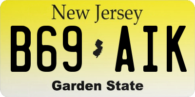 NJ license plate B69AIK