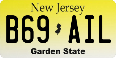 NJ license plate B69AIL