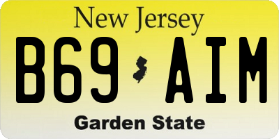 NJ license plate B69AIM