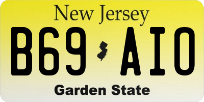 NJ license plate B69AIO