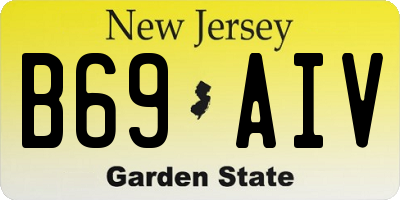 NJ license plate B69AIV