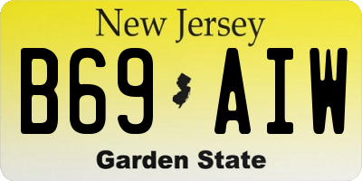 NJ license plate B69AIW