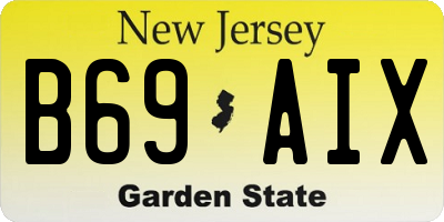 NJ license plate B69AIX
