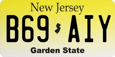 NJ license plate B69AIY