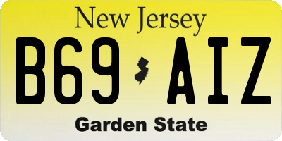 NJ license plate B69AIZ