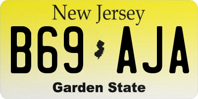 NJ license plate B69AJA