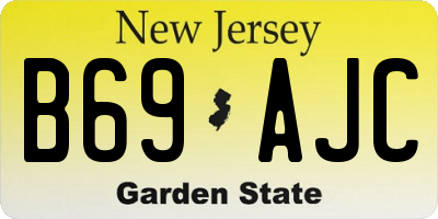 NJ license plate B69AJC