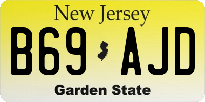 NJ license plate B69AJD