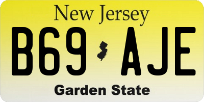 NJ license plate B69AJE