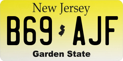 NJ license plate B69AJF