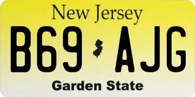 NJ license plate B69AJG