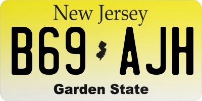 NJ license plate B69AJH