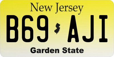 NJ license plate B69AJI