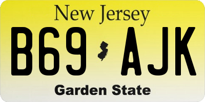 NJ license plate B69AJK