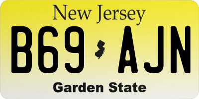 NJ license plate B69AJN