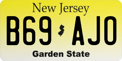 NJ license plate B69AJO