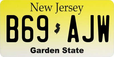 NJ license plate B69AJW