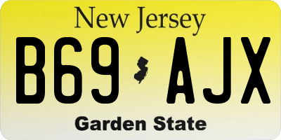 NJ license plate B69AJX