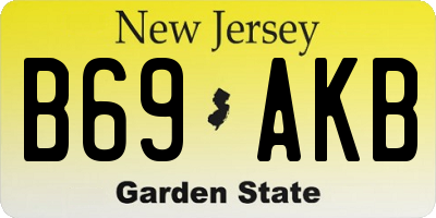 NJ license plate B69AKB