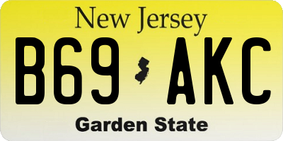 NJ license plate B69AKC