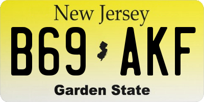 NJ license plate B69AKF