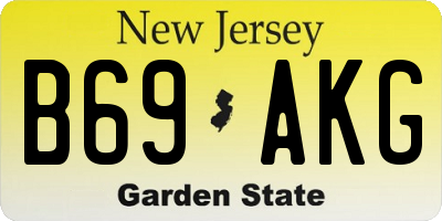 NJ license plate B69AKG
