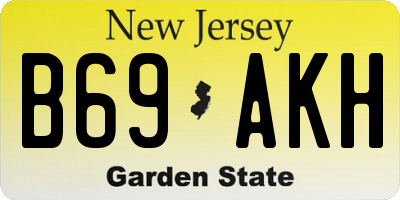 NJ license plate B69AKH