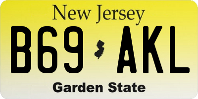 NJ license plate B69AKL
