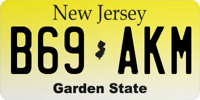 NJ license plate B69AKM