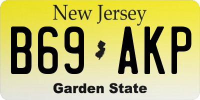 NJ license plate B69AKP