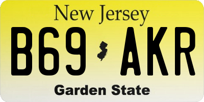NJ license plate B69AKR